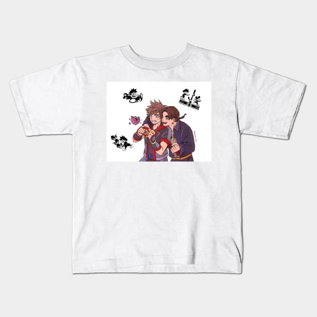 Sora and Jimbo Kids T-Shirt by hallstheien